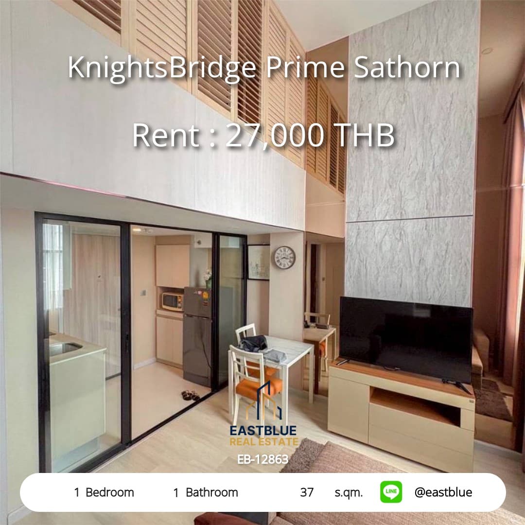 ให้เช่า คอนโด KnightsBridge Prime Sathorn · 1 ห้องนอน · 37 ตร.ม.