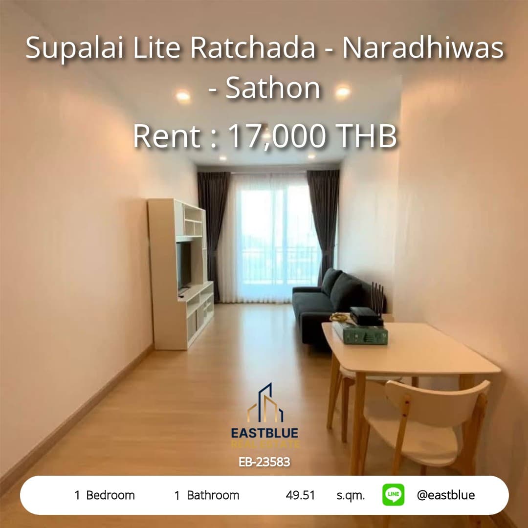 Supalai Lite Ratchada - Naradhiwas - Sathon · 1 Bed Condo, 49.51 sqm, for Rent