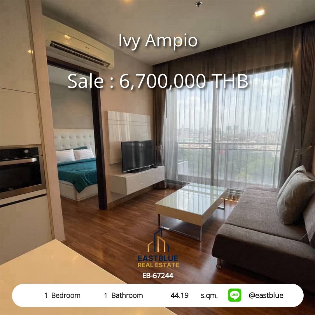 ขาย/เช่า คอนโด Ivy Ampio · 1 ห้องนอน · 44.19 ตร.ม.