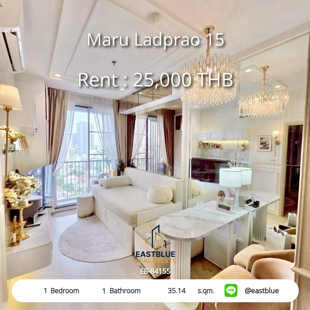 ให้เช่า คอนโด Maru Ladprao 15 · 1 ห้องนอน · 35.14 ตร.ม.