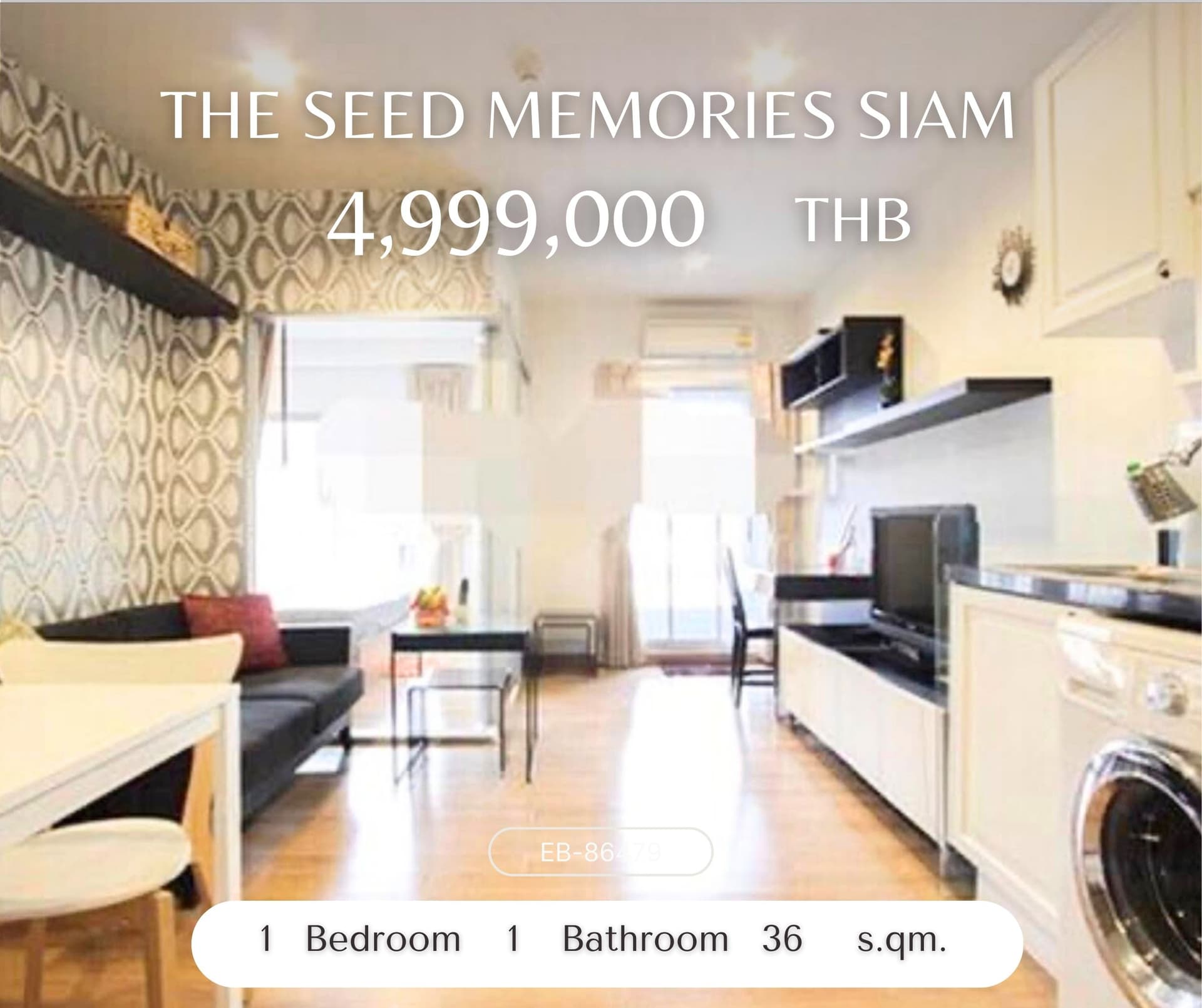 ขาย คอนโด The Seed Memories Siam · 1 ห้องนอน · 36 ตร.ม.