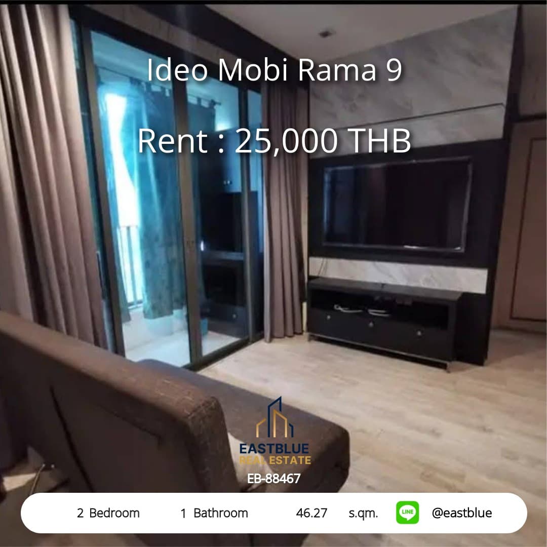 Ideo Mobi Rama 9 · 2 Beds Condo, 46.27 sqm, for Rent