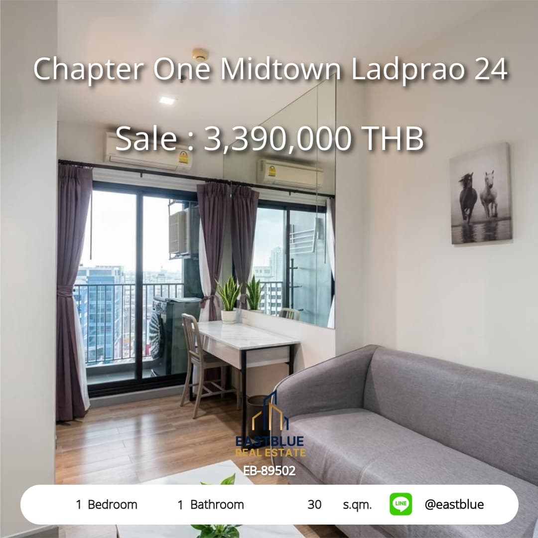 ขาย/เช่า คอนโด Chapter One Midtown Ladprao 24 · 1 ห้องนอน · 30 ตร.ม.