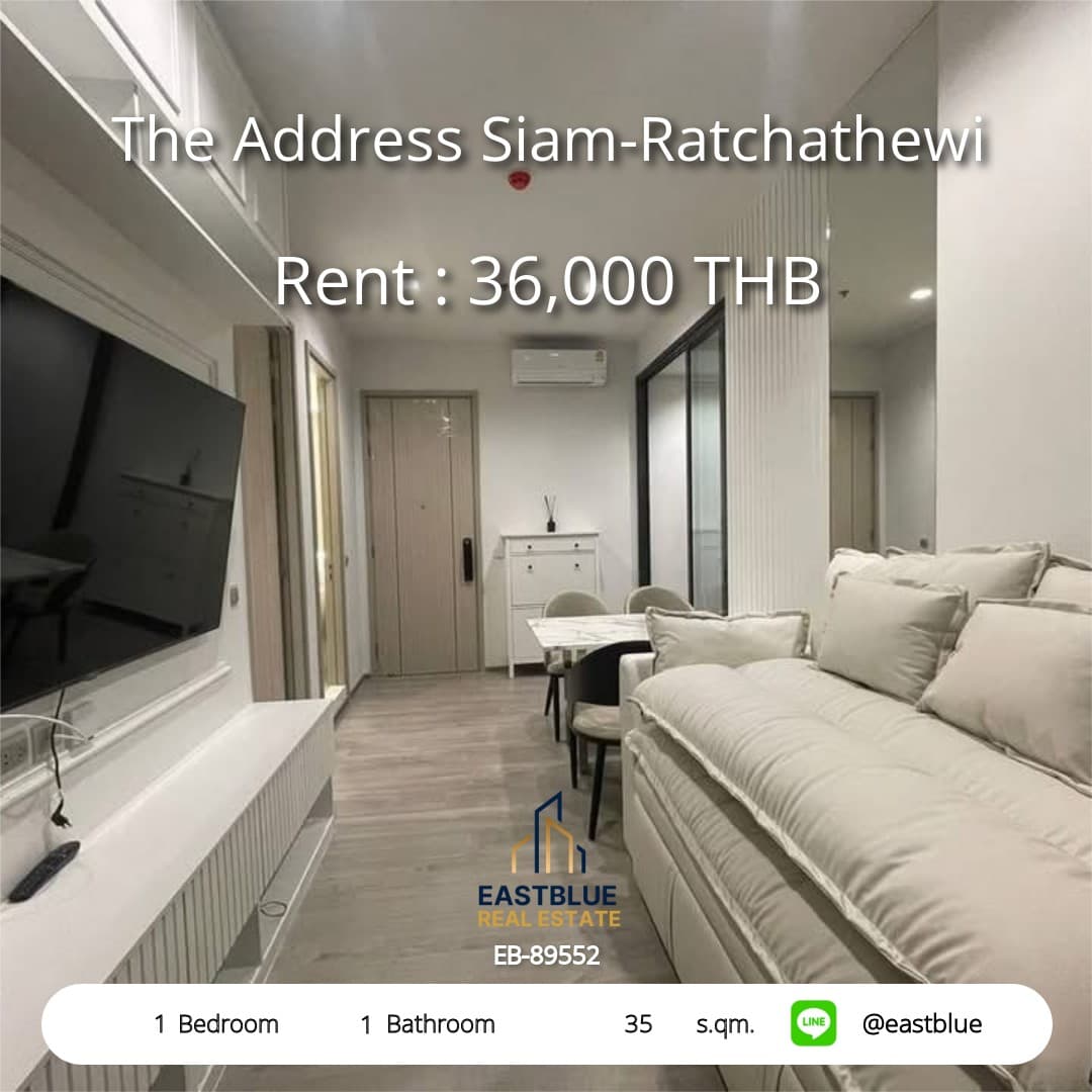 ให้เช่า คอนโด The Address Siam-Ratchathewi · 1 ห้องนอน · 35 ตร.ม.