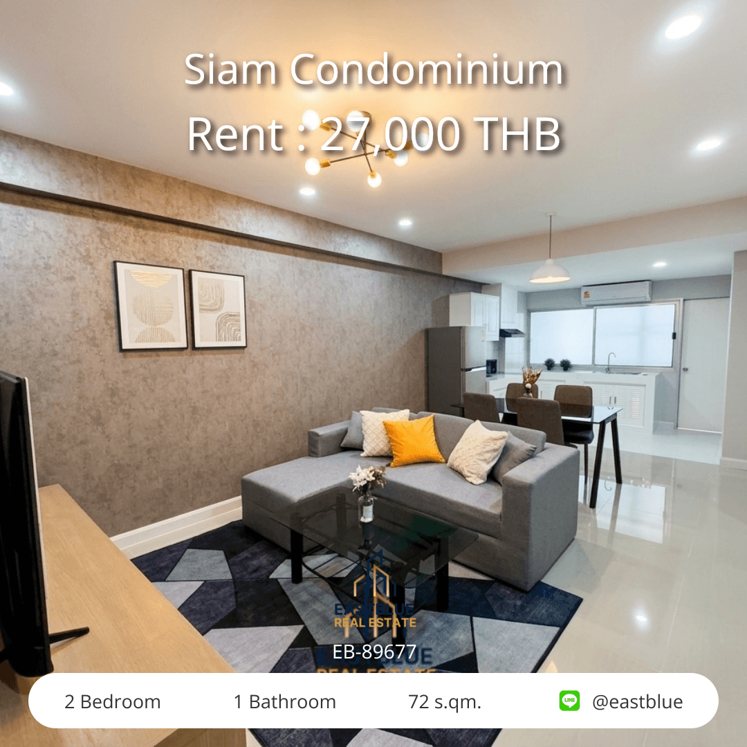 Siam Condominium · 2 Beds Condo, 72 sqm, for Rent