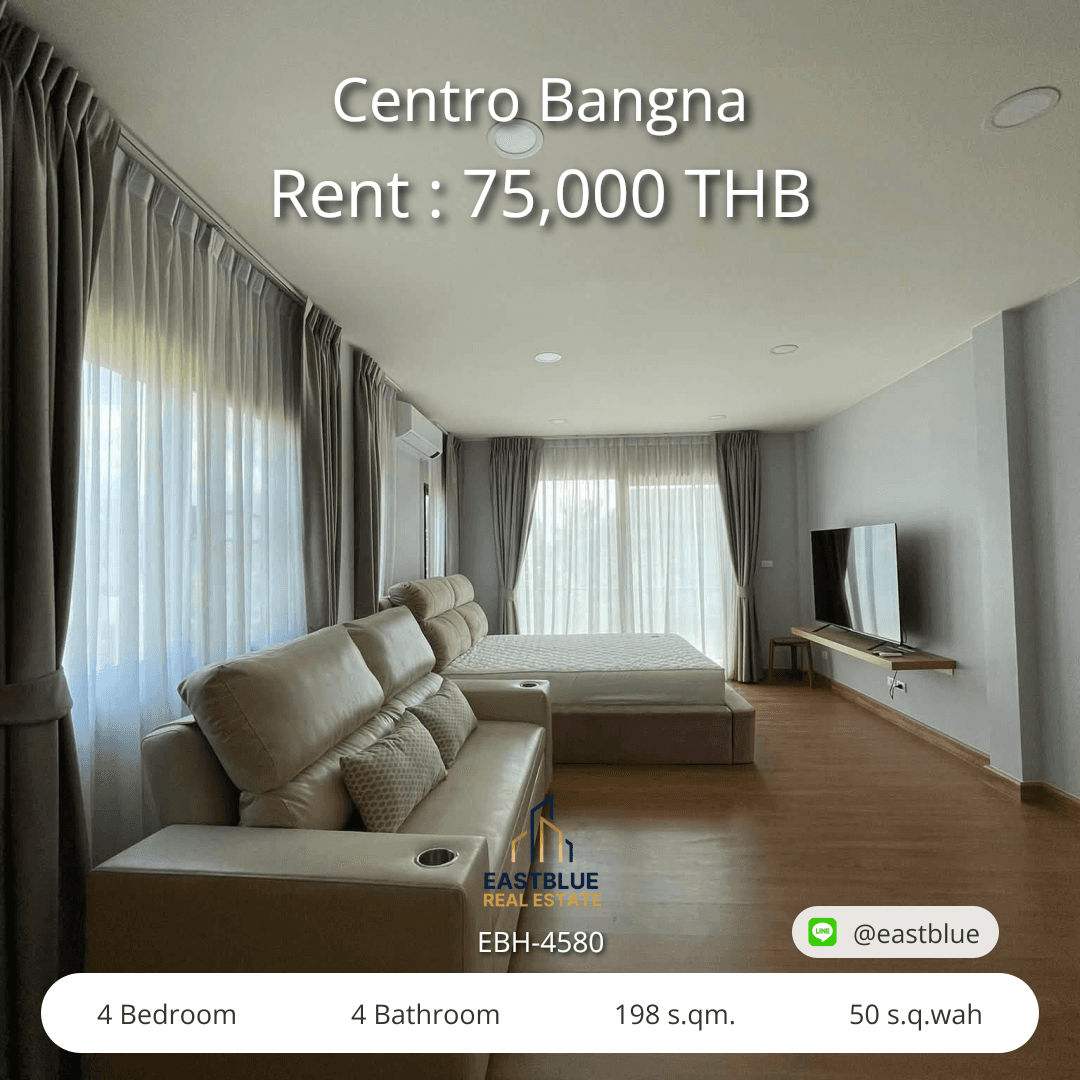 Centro Bangna · 4 Beds House, 198 sqm, for Rent